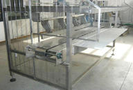 Machinery to loading trays with fresh dough into oven